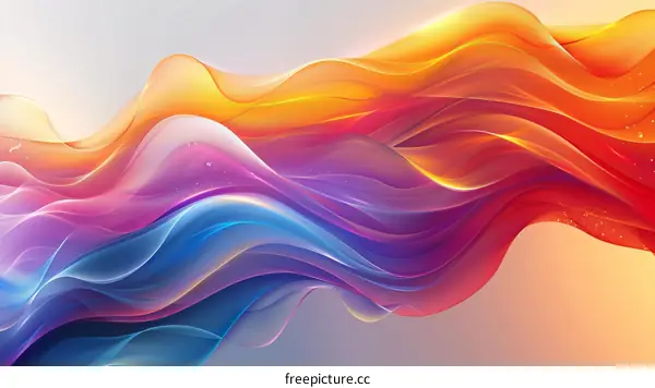 Abstract Colorful Satin Waves