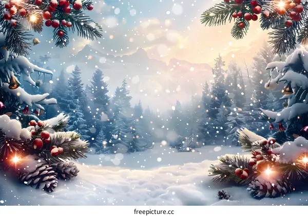 Christmas Snow Scene Illustration