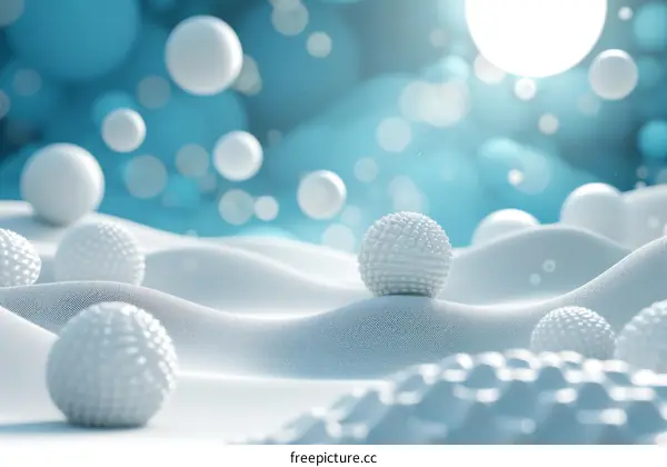 Abstract 3D Background with White Spheres