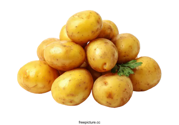[Transparent Background PNG]Fresh Pile of Yellow Potatoes