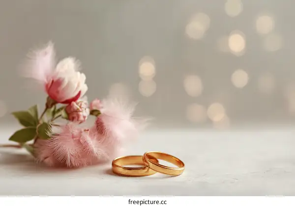 Romantic Wedding Rings with Delicate Flowers