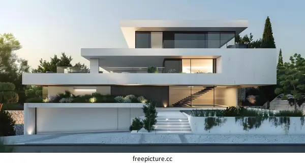 Modern White House Exterior Design With A Sleek Minimalist Style