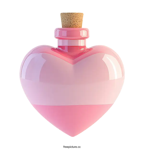 [Transparent Background PNG]Heart-Shaped Bottle Illustration