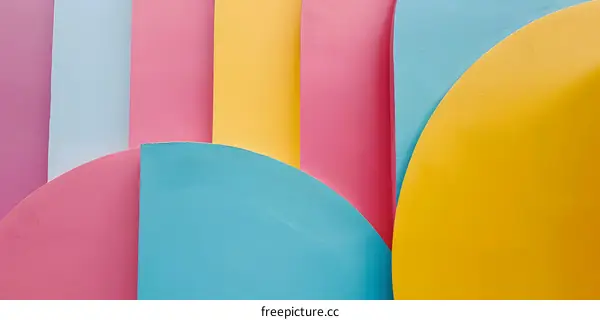 Abstract Colorful Geometric Shapes Wall