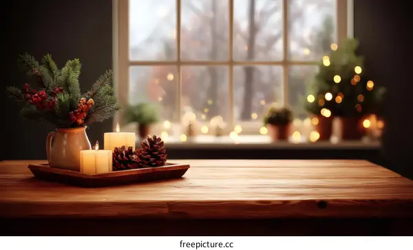 Christmas Table Setting by the Window