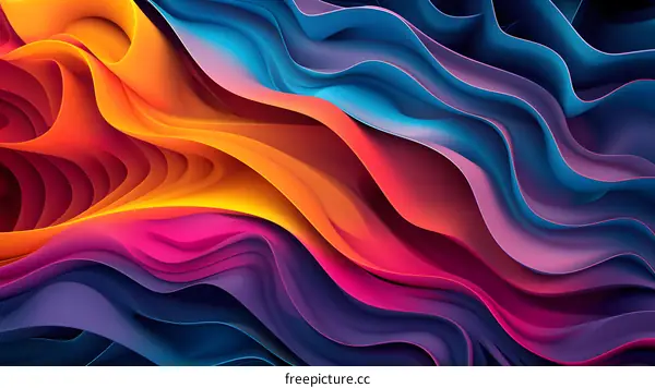 Abstract Colorful Waves Background