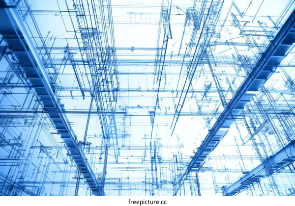 Abstract Architectural Blueprint Design