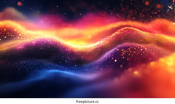 Abstract Colorful Particle Wave Background Design