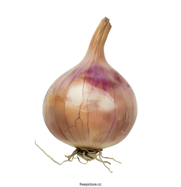[Transparent Background PNG]Single Raw Onion Close Up Isolated On White Background