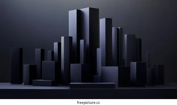 Abstract Dark Cityscape Geometric Structures