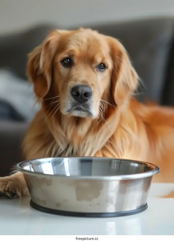 A Golden Retriever Dog Looking at the Camera