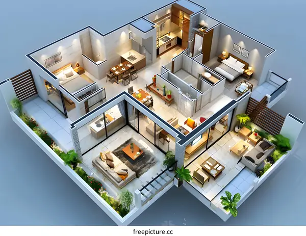 A luxurious penthouse apartment