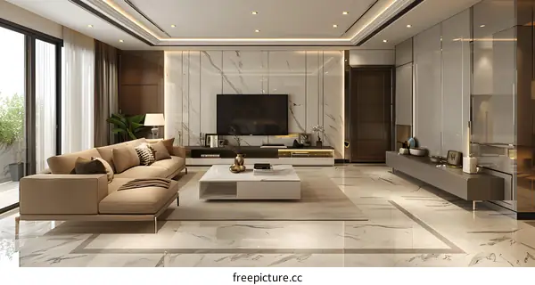 Modern minimalist style living room