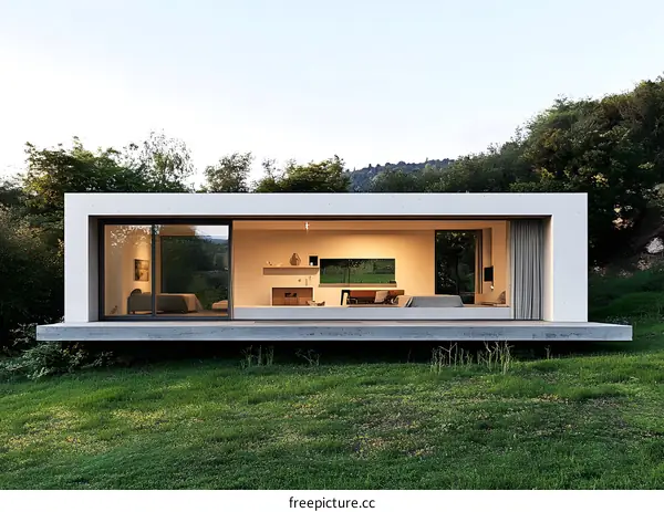 Modern Minimalist Home Design With Large Windows