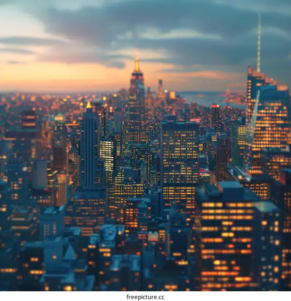 New York City Skyline at Sunset