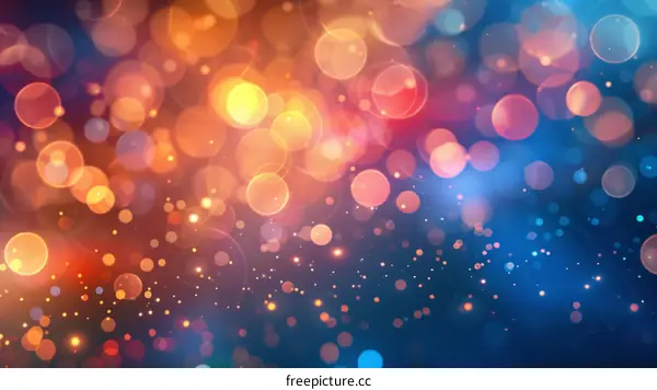 Colorful bokeh background with warm and cool colors