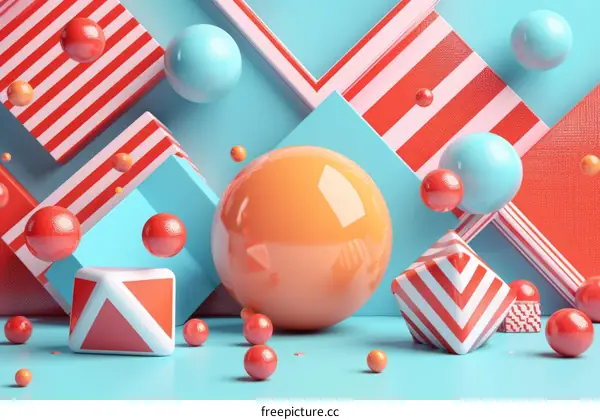 Abstract 3D Geometric Shapes with Balls and Cubes