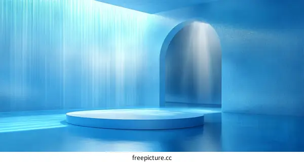 Abstract Blue Minimalist Showcase Platform