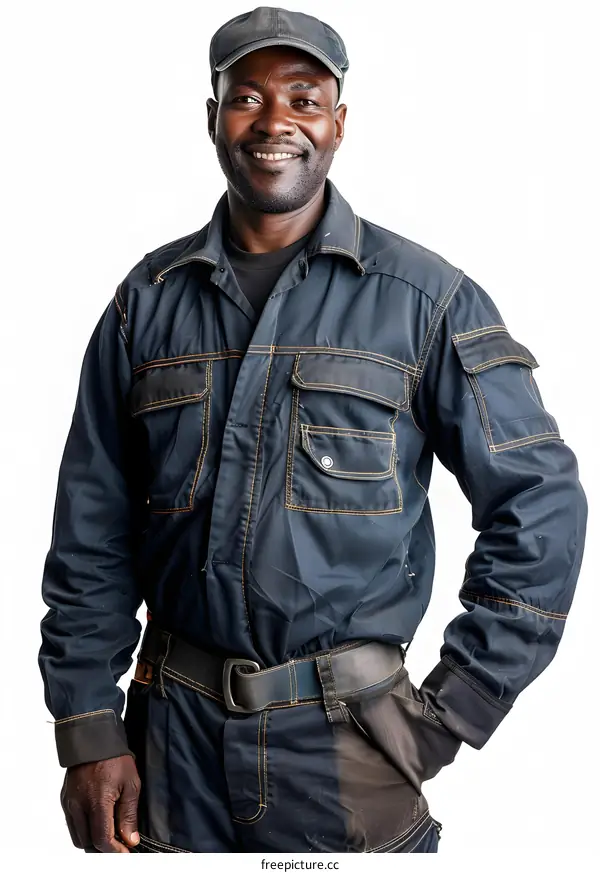 Portrait of a smiling African American workman