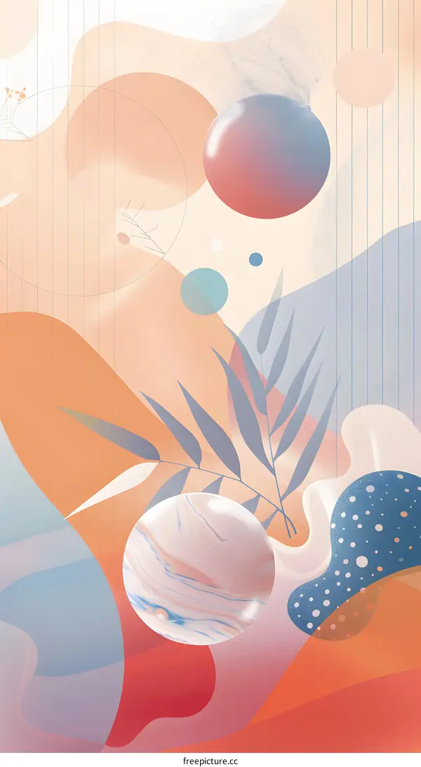 Abstract Pastel Colored Illustration with Circles