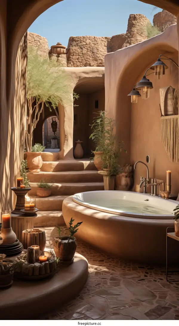 Luxury Desert Resort Bathroom with Stunning Views