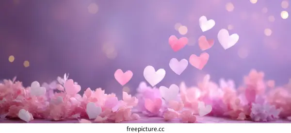 Romantic Pink Hearts Background