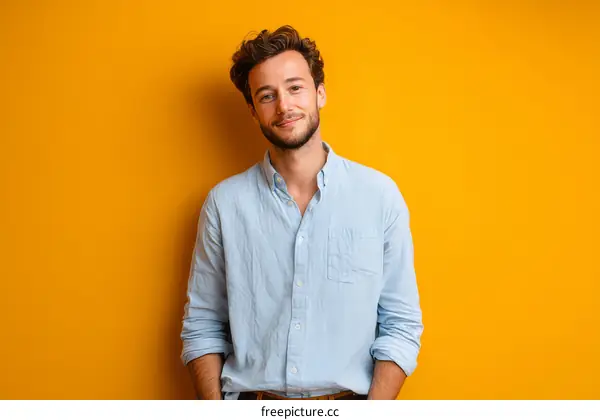 Casual Man Portrait Against Bright Background