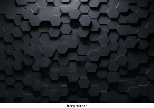 Abstract Dark Hexagonal Geometric Background Design