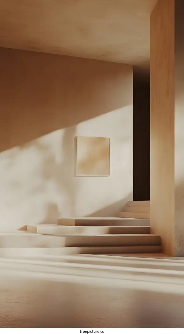 Minimalist Interior Design with Steps and Sunlight