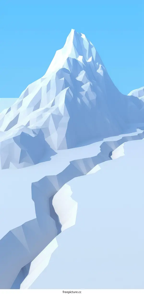 3D rendering of a snowy mountain