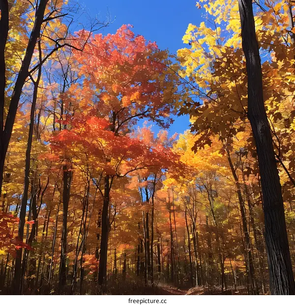 Fall foliage in the forest