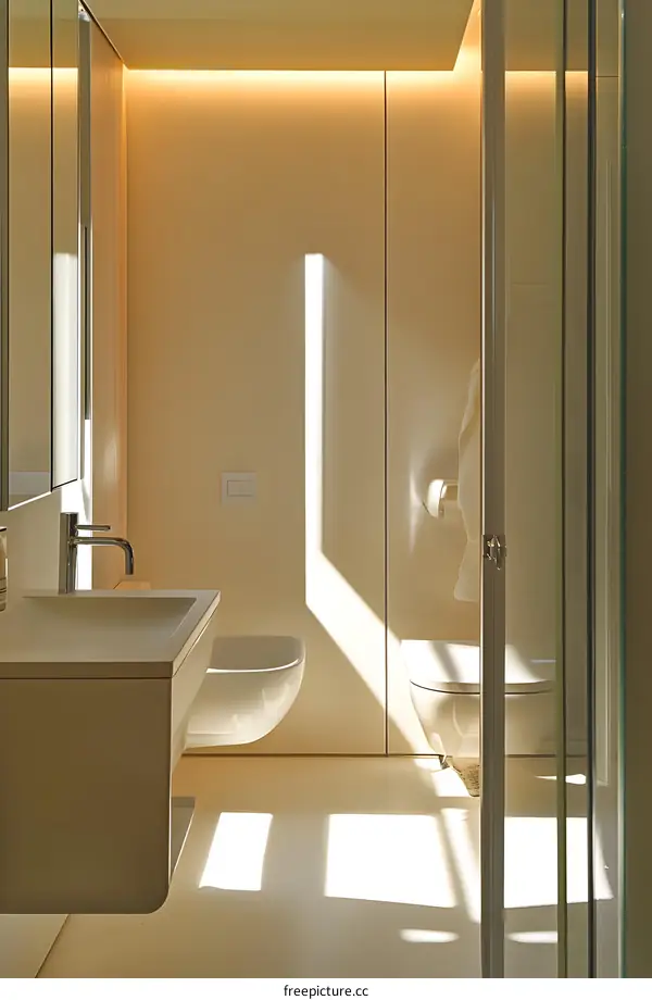 Modern Bathroom Interior Design with Sunlight