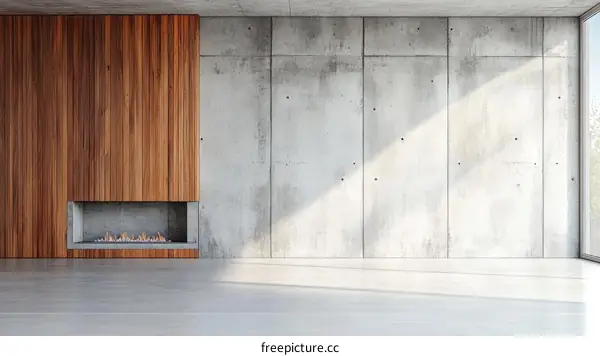 Modern Concrete and Wood Interior Design