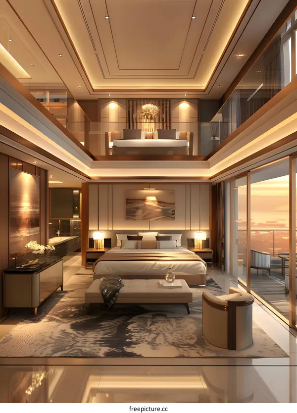 Luxury hotel suite interior