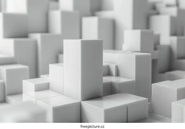 White Podium on Minimalist Background