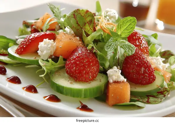 Delicious Fresh Fruit Salad on a Plate