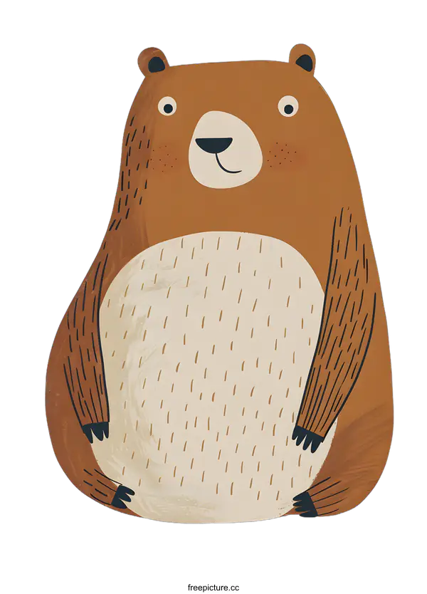 [Transparent Background PNG]Cute Cartoon Brown Bear Illustration