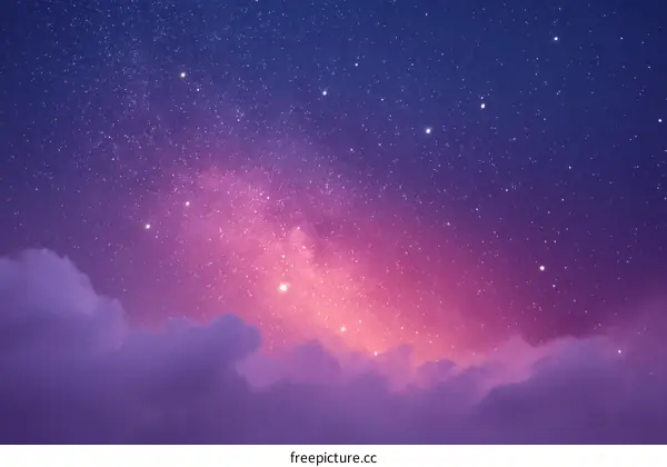 Starry Night Sky with Clouds