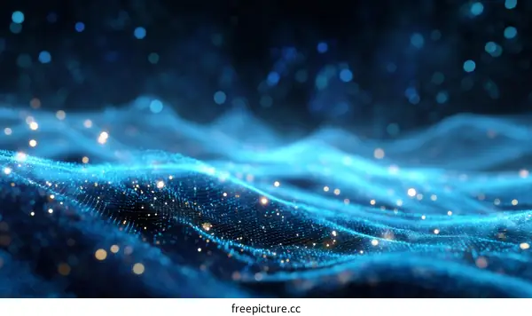 Abstract Digital Wave of Light and Particles