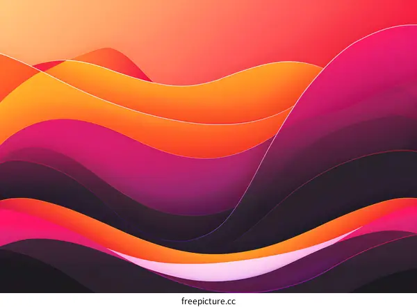 Abstract Background With Wavy Lines And Gradient Colors