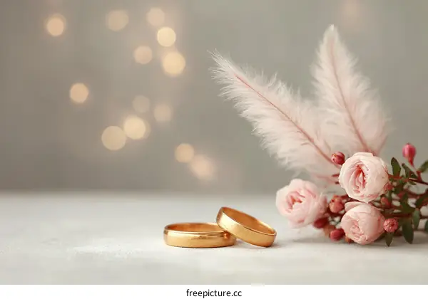 Elegant Wedding Rings with Delicate Flowers