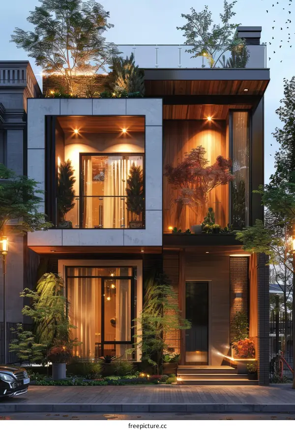 Modern Architectural Design of a Townhouse