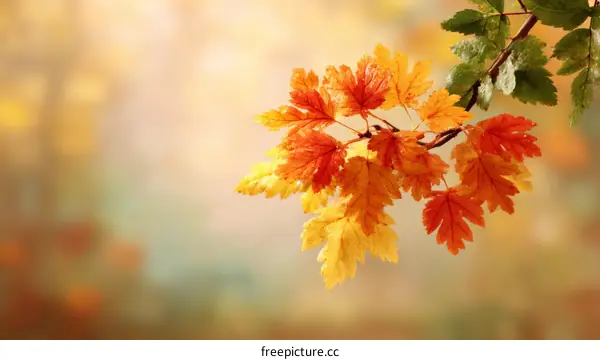 Autumn Leaves in Soft Focus Background