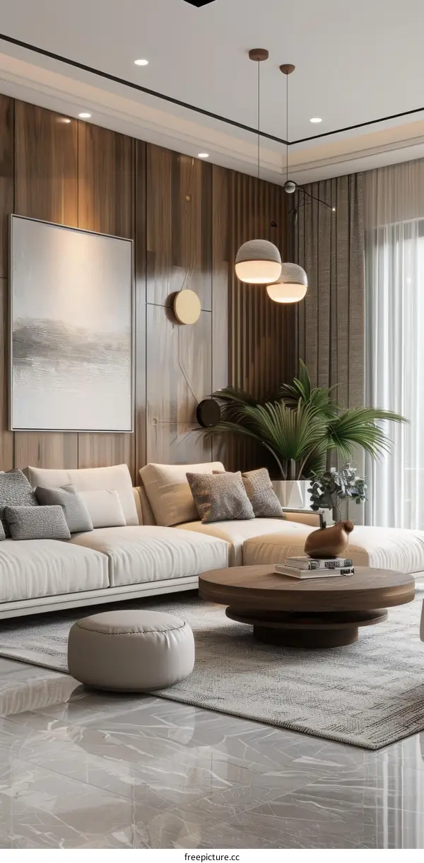 Modern and Minimalist Living Room in Neutral Tones