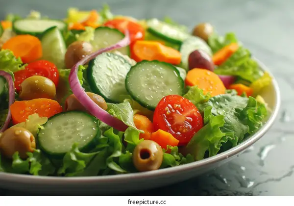 Fresh and Tasty Salad with Organic Vegetables