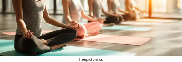Yoga class in a modern studio