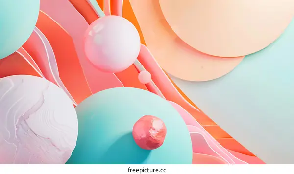 Abstract 3D Background with Colorful Shapes