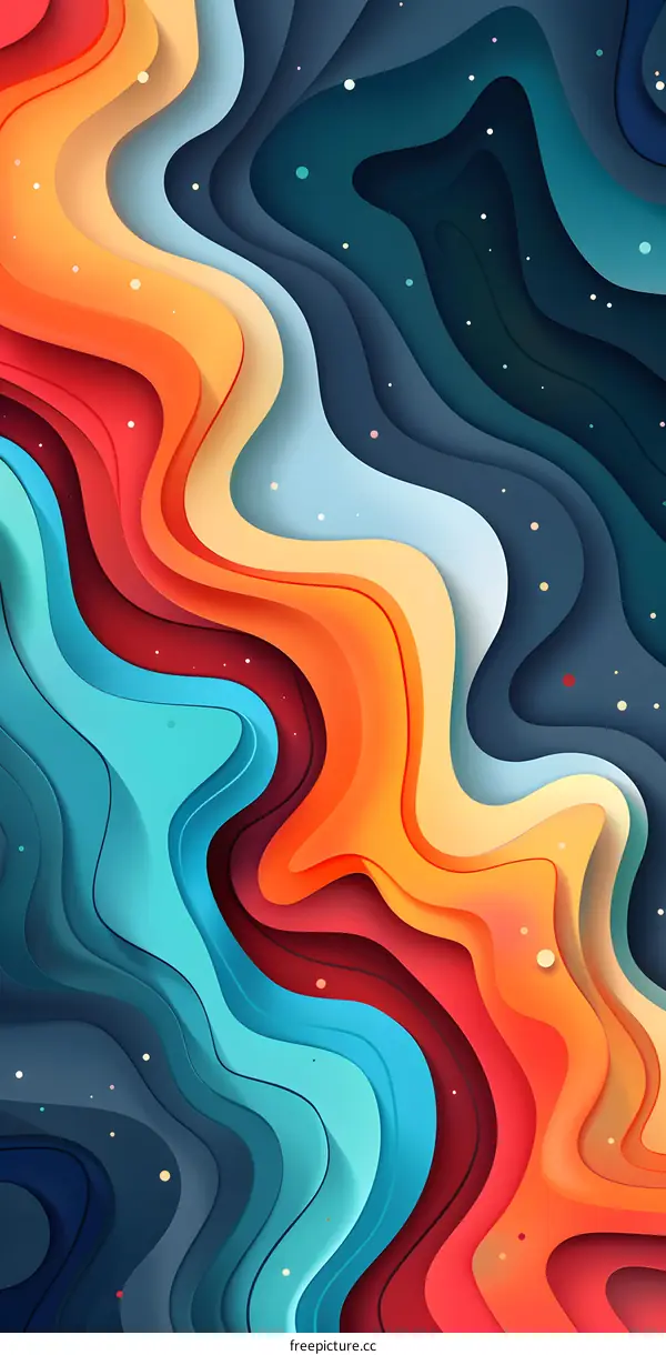 Abstract Colorful Paper Cut Out Design