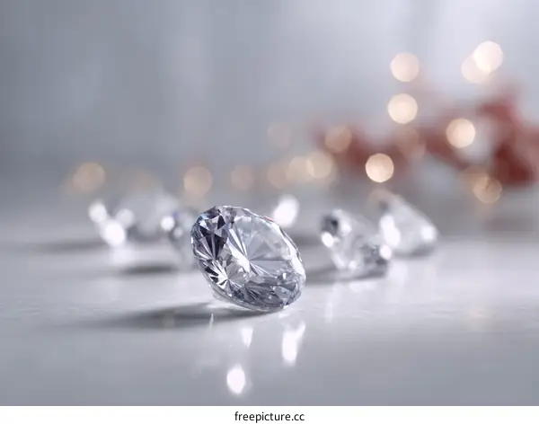 Sparkling Diamonds on a Light Gray Surface