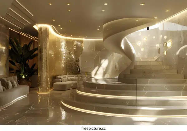 Luxury hotel lobby